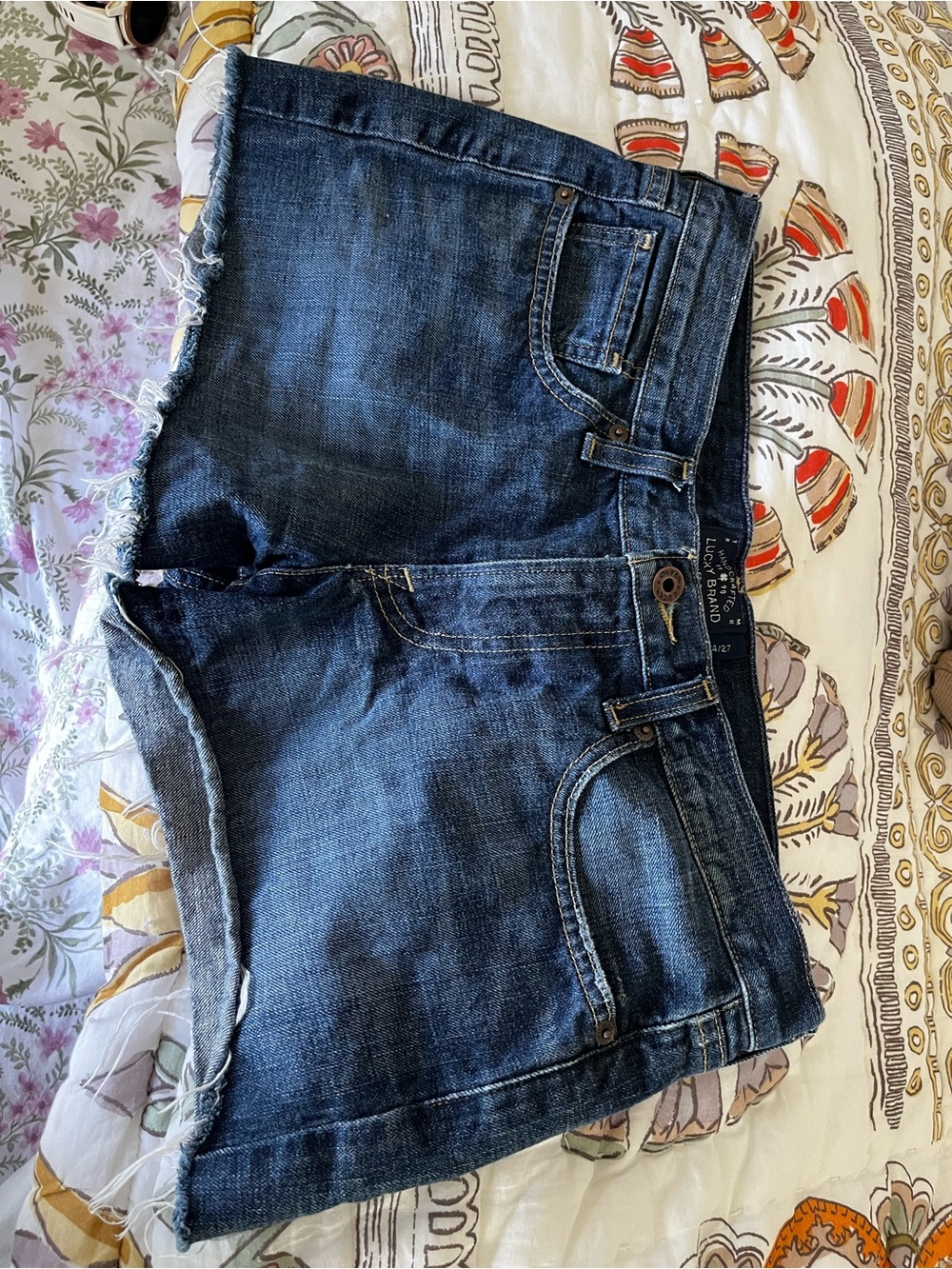 Lucky Brand the Cut Off dark Blue Denim Cutoff Shorts - Women
